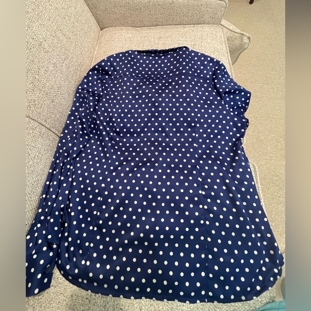 Pendleton Blue Polka Dot Button Down Shirt- Size … - image 7